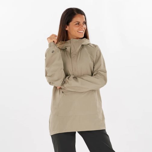 Cortavientos Salomon Outlife Ripstop Half Zip Mujer Beige | MX HXOP574